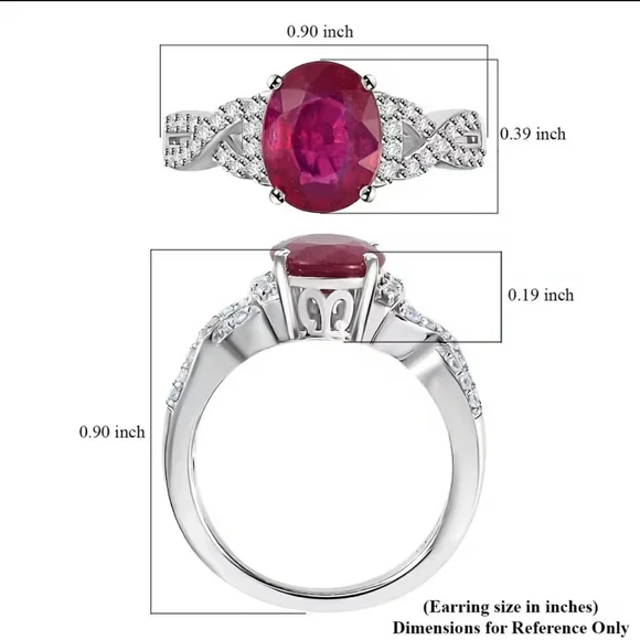 Niassa Ruby and White Zircon Infinity Shank Ring in Platinum